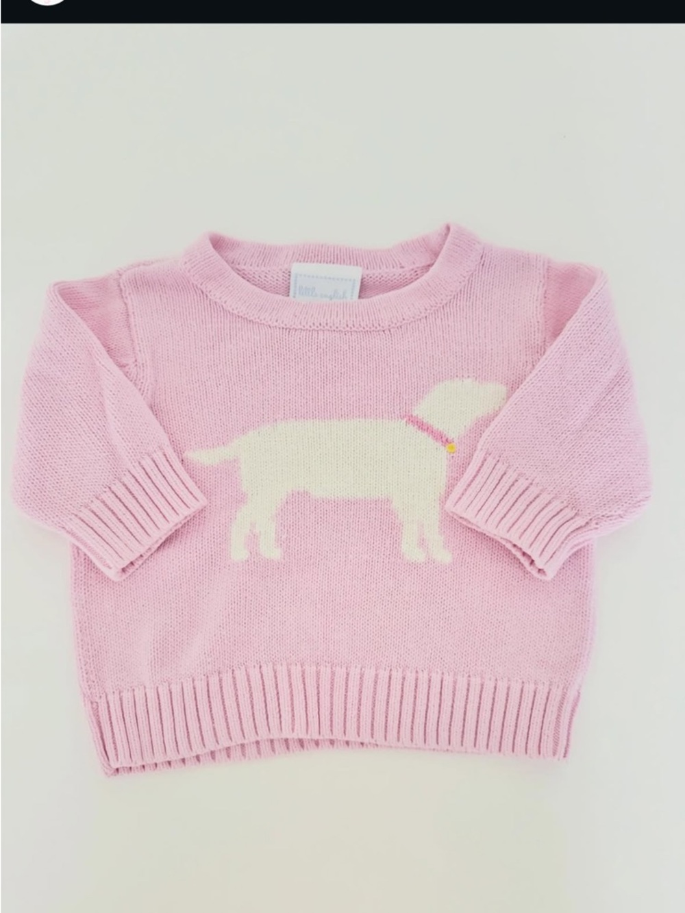 ISO Little English Pink White Lab Sweater - size 24M, 2T or 3T